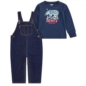Levi's Boys Demin Overall and T-Shirt Set - 2 pieces - New with Tags